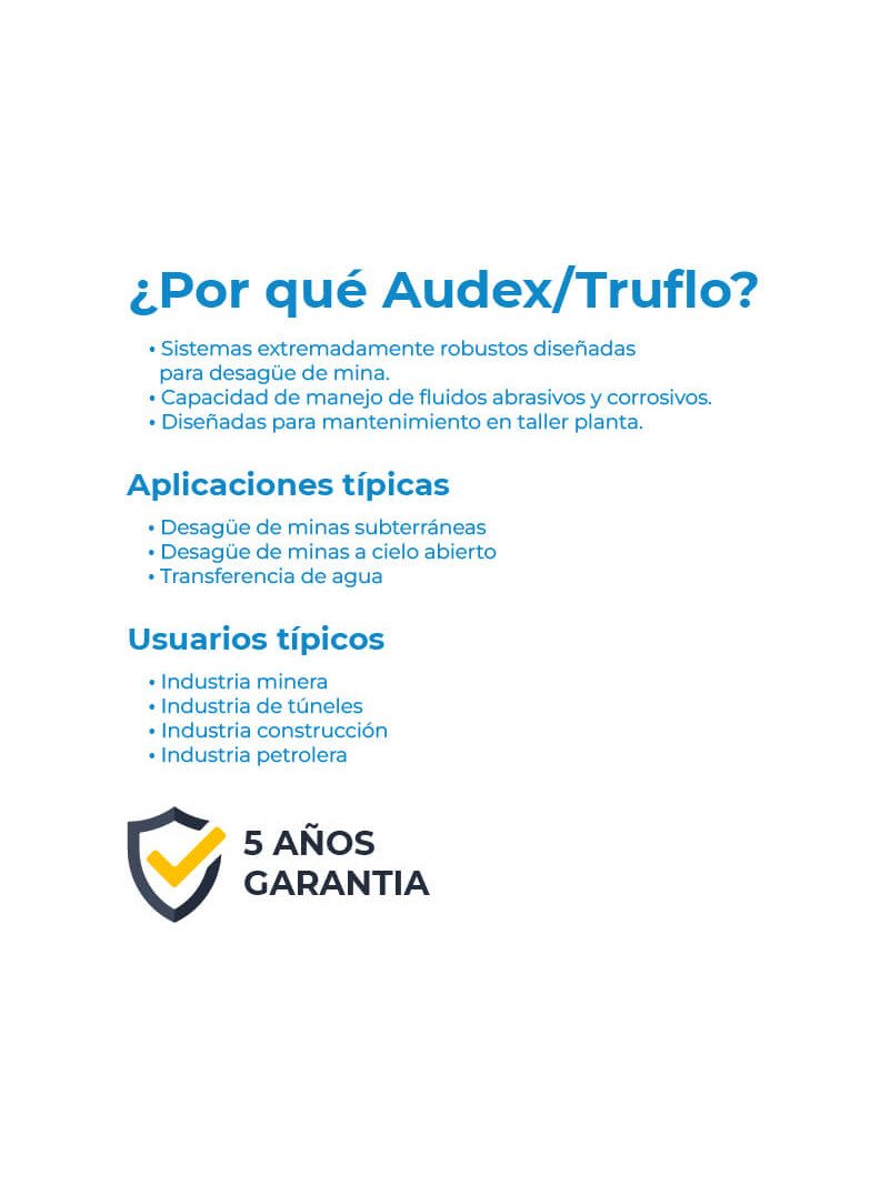 Beneficios de comprar bombas Audex: alta durabilidad, eficiencia energética, fácil mantenimiento y diseño robusto para aplicaciones industriales.