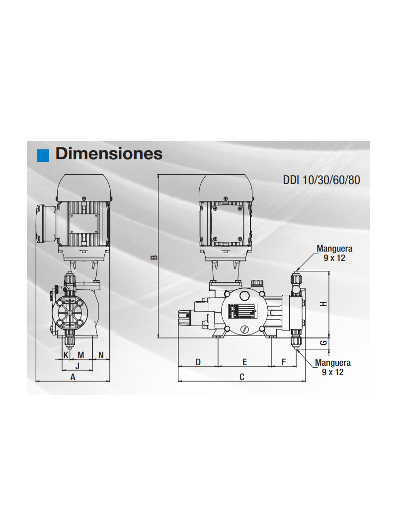 Dimensiones bomba dosificadora Dosivac industrial