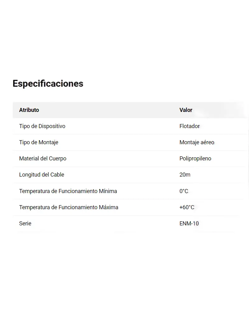 Regulador de nivel Flygt, utilizado para controlar y mantener el nivel de líquidos en aplicaciones de bombeo y gestión de aguas residuales. Uso industrial